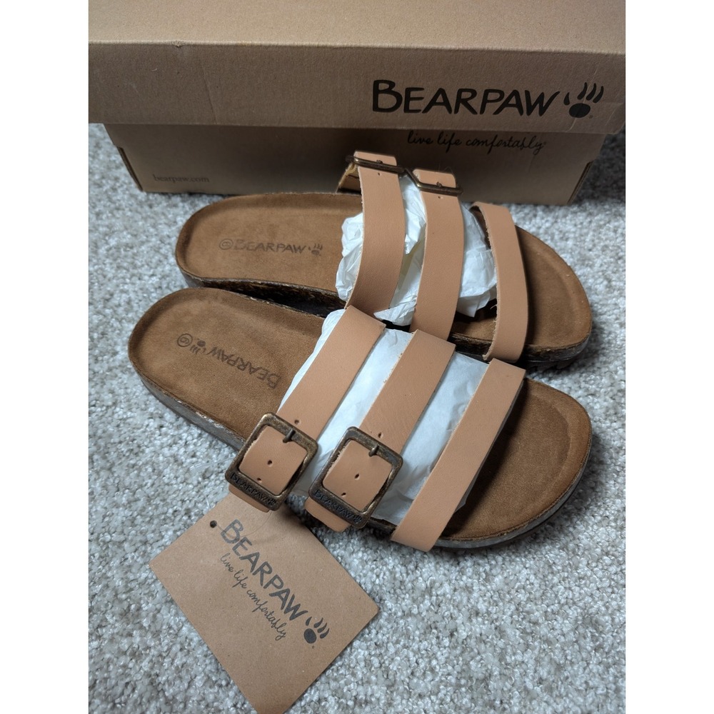 Bear Paw Mercedes‎ Women's Artisan Cork Adjustable Sandals Luggage Size 6